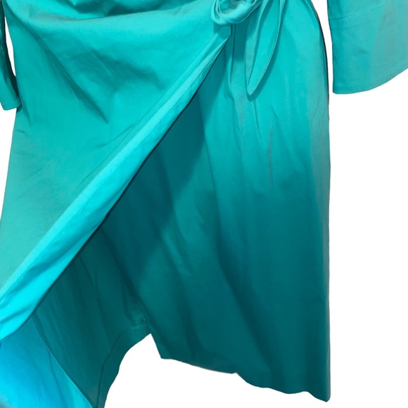 Lafayette 148 New York Green Wrap Dress Womens Size 4 Stretch Career Office - Picture 4 of 11